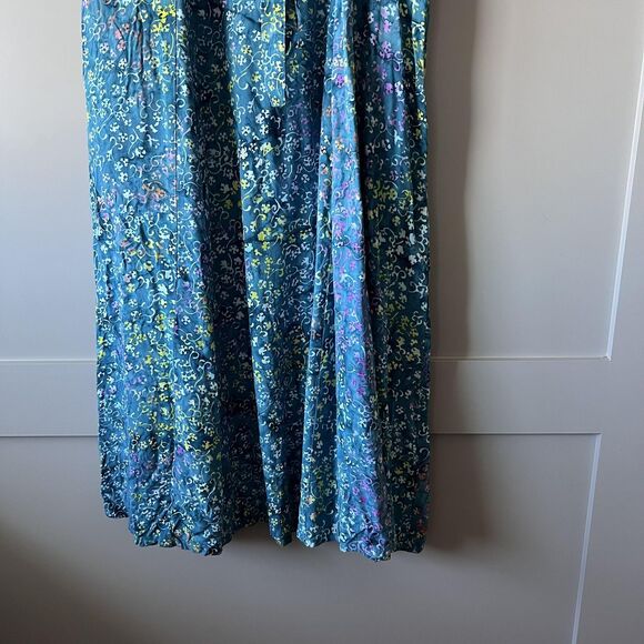 Eagle Ray Traders Dress Womens Large Blue Rayon Boho Batik Maxi Pockets Tie Back - Picture 9 of 14